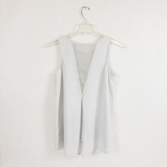 Jessica Simpson The Warm Up Split Back Graphic Tank Top Glowing White Size M - Picture 4 of 10